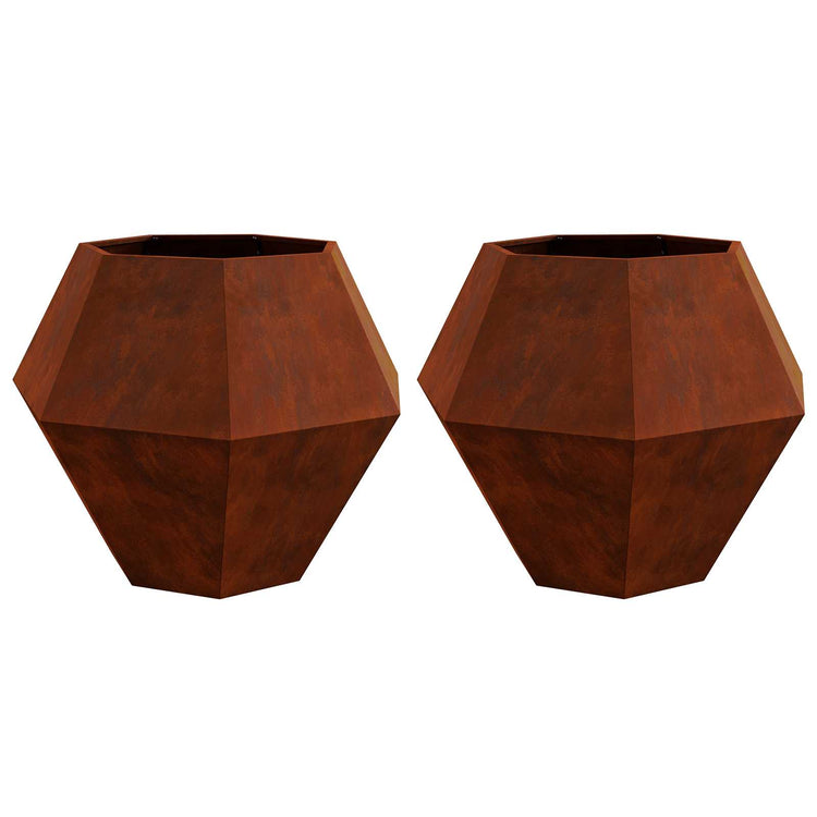 Vidaxl Pflanzgefäß 2 Stück rostig 100 x 100 x 80 cm Cortenstahl
