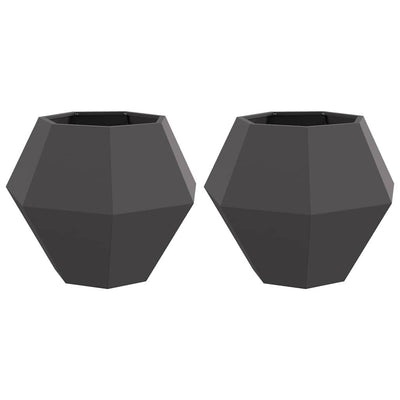 Vidaxx Pflanzgefäß 2 Stück schwarz 75 x 75 x 60 cm Stahl