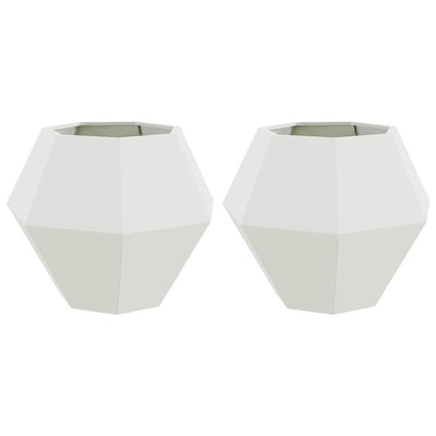 Vidaxx Pflanzgefäß 2 Stück weiß 75 x 75 x 60 cm Stahl