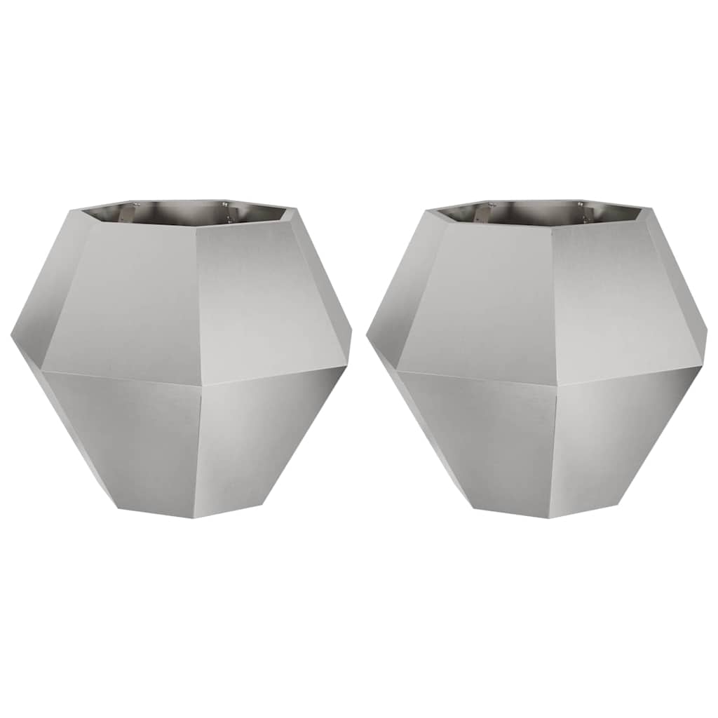 Vidaxx Pflanzgefäß 2 Stk. Silber 75 x 75 x 60 cm Edelstahl
