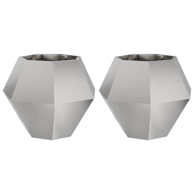 Vidaxx Pflanzgefäß 2 Stk. Silber 75 x 75 x 60 cm Edelstahl