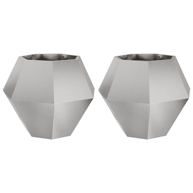 Vidaxx Pflanzgefäß 2 Stk. Silber 75 x 75 x 60 cm Edelstahl