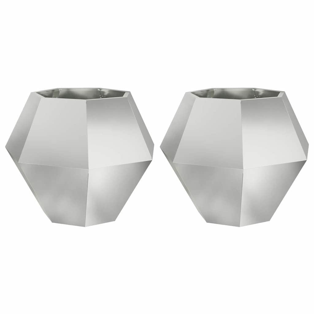 Vidaxx Pflanzgefäß 2 Stk. Silber 75 x 75 x 60 cm verzinkter Stahl