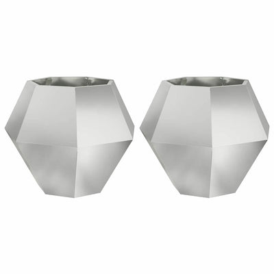 Vidaxx Pflanzgefäß 2 Stk. Silber 75 x 75 x 60 cm verzinkter Stahl