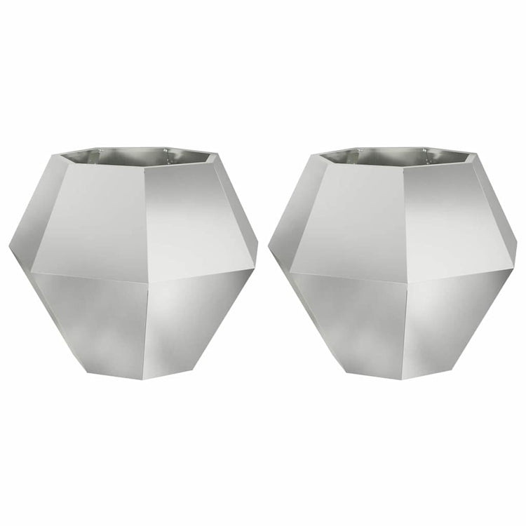Vidaxx Pflanzgefäß 2 Stk. Silber 75 x 75 x 60 cm verzinkter Stahl