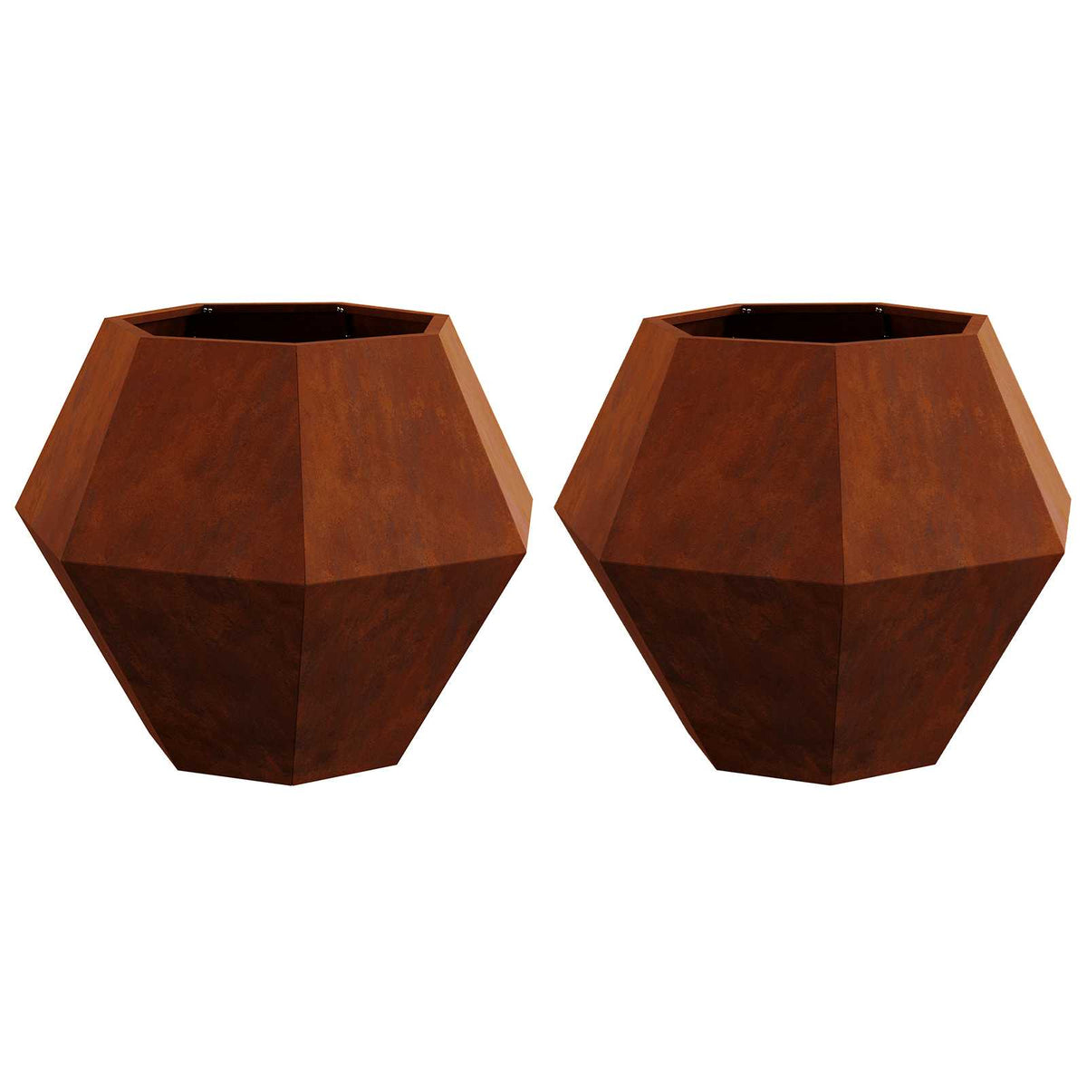 Vidaxl Pflanzgefäß 2 Stück rostig 75 x 75 x 60 cm Cortenstahl
