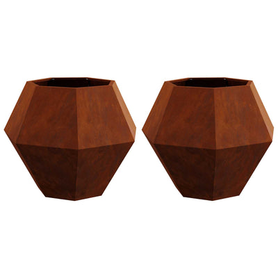 Vidaxl Pflanzgefäß 2 Stück rostig 75 x 75 x 60 cm Cortenstahl