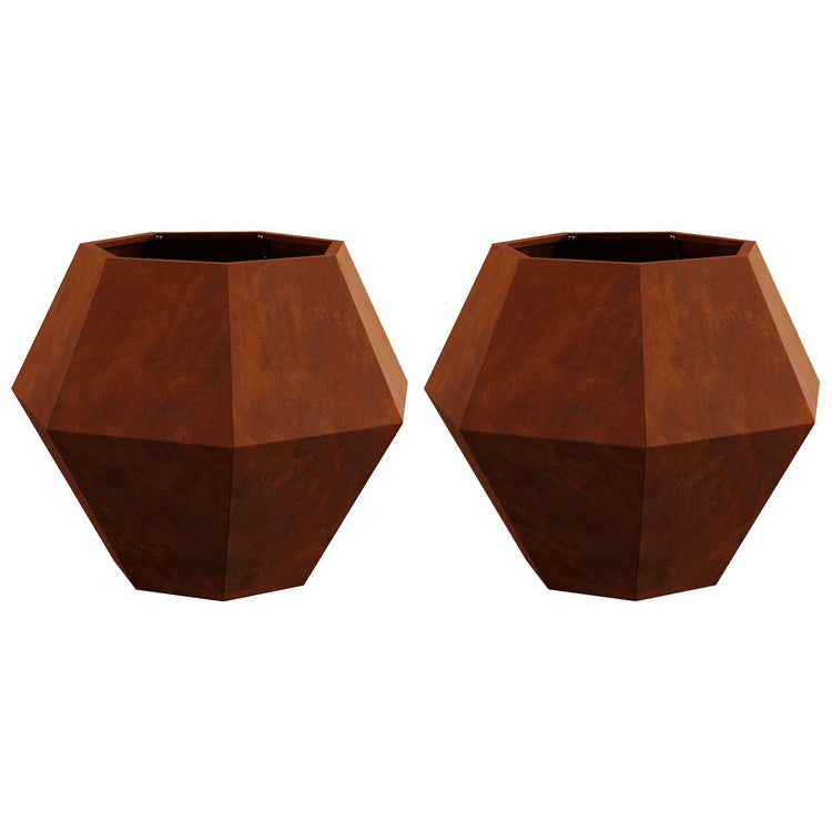 Vidaxl Pflanzgefäß 2 Stück rostig 75 x 75 x 60 cm Cortenstahl