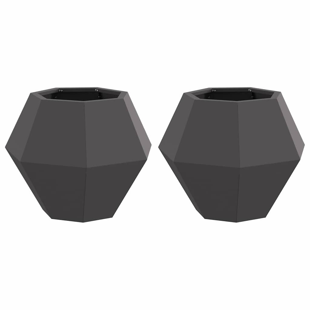 Vidaxx Pflanzgefäß 2 Stück schwarz 50 x 50 x 40 cm Stahl