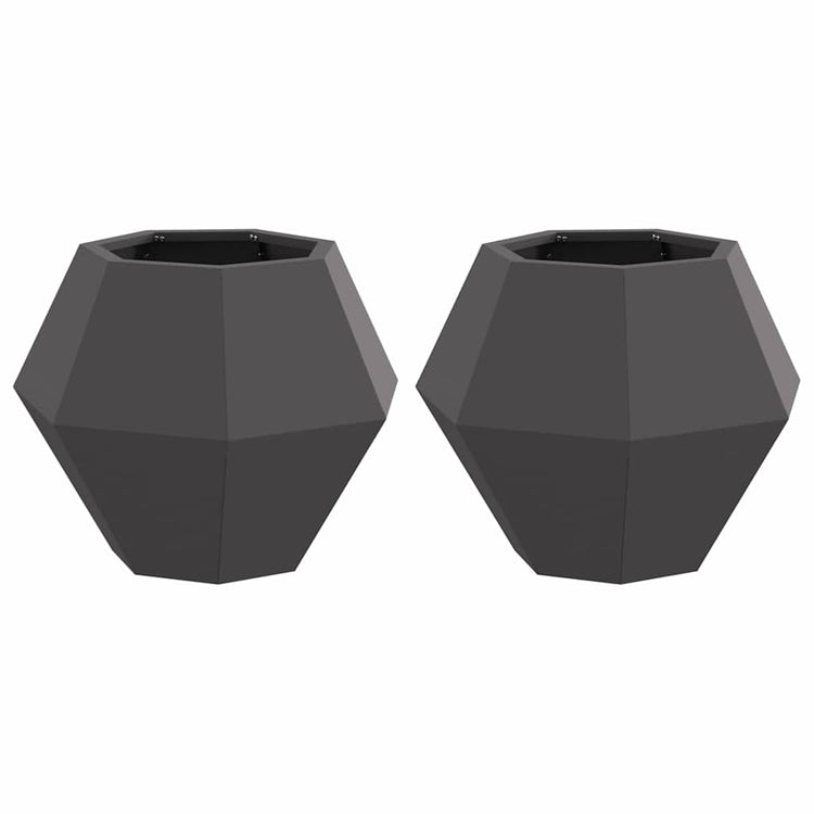 Vidaxx Pflanzgefäß 2 Stück schwarz 50 x 50 x 40 cm Stahl