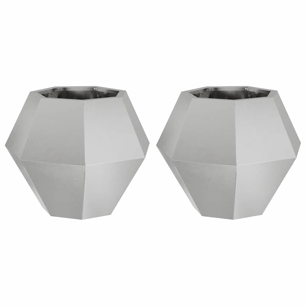 Vidaxx Pflanzgefäß 2 Stk. Silber 50 x 50 x 40 cm Edelstahl