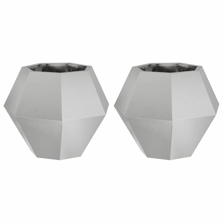 Vidaxx Pflanzgefäß 2 Stk. Silber 50 x 50 x 40 cm Edelstahl