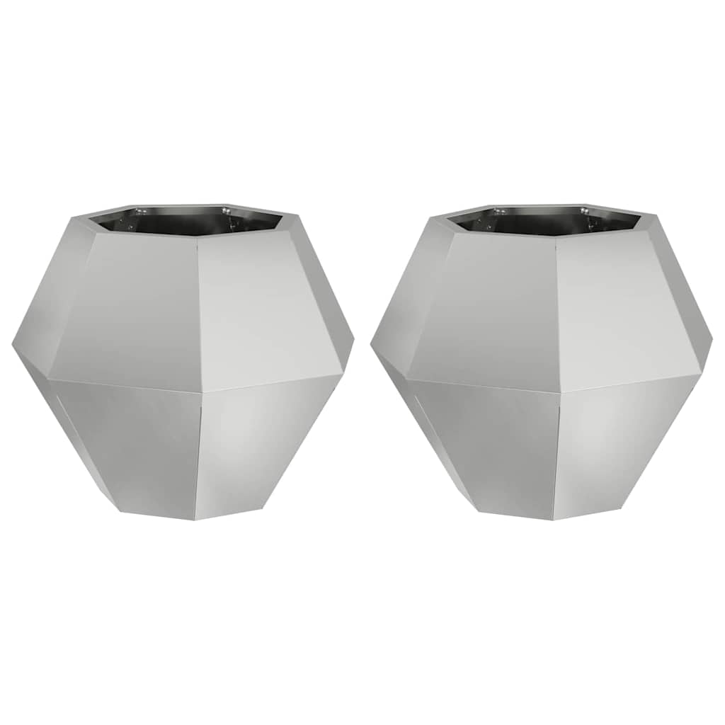 Vidaxx Pflanzgefäß 2 Stk. Silber 50 x 50 x 40 cm verzinkter Stahl