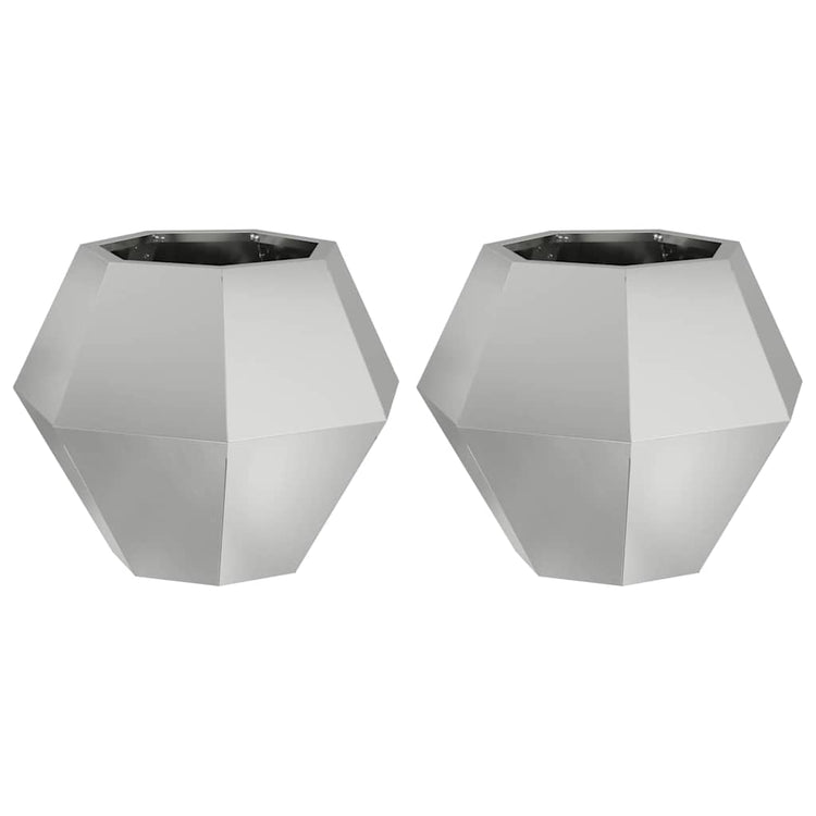 Vidaxx Pflanzgefäß 2 Stk. Silber 50 x 50 x 40 cm verzinkter Stahl