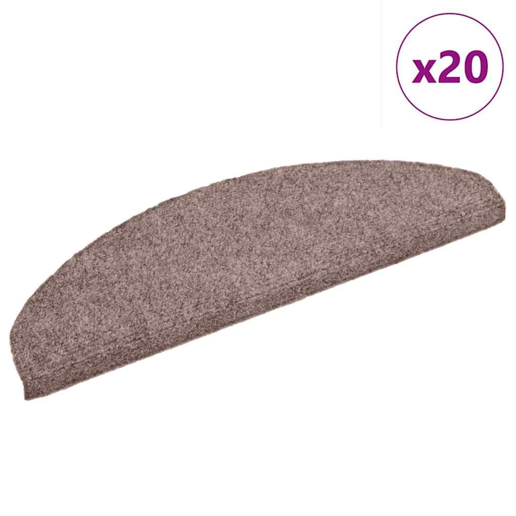 Vidaxx Stufenmatten selbstklebend 20 Stück 65x21x4 cm hellbraun halbrund groß