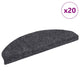 Vidaxx selbstklebende Stufenmatten 20 Stück 65x21x4 cm dunkelgrau halbrund groß