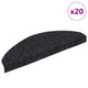 Vidaxx Stufenmatten selbstklebend 20 Stück 65x21x4 cm schwarz halbrund groß