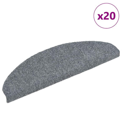 Vidaxx selbstklebende Stufenmatten 20 Stück 65x21x4 cm hellgrau halbrund groß