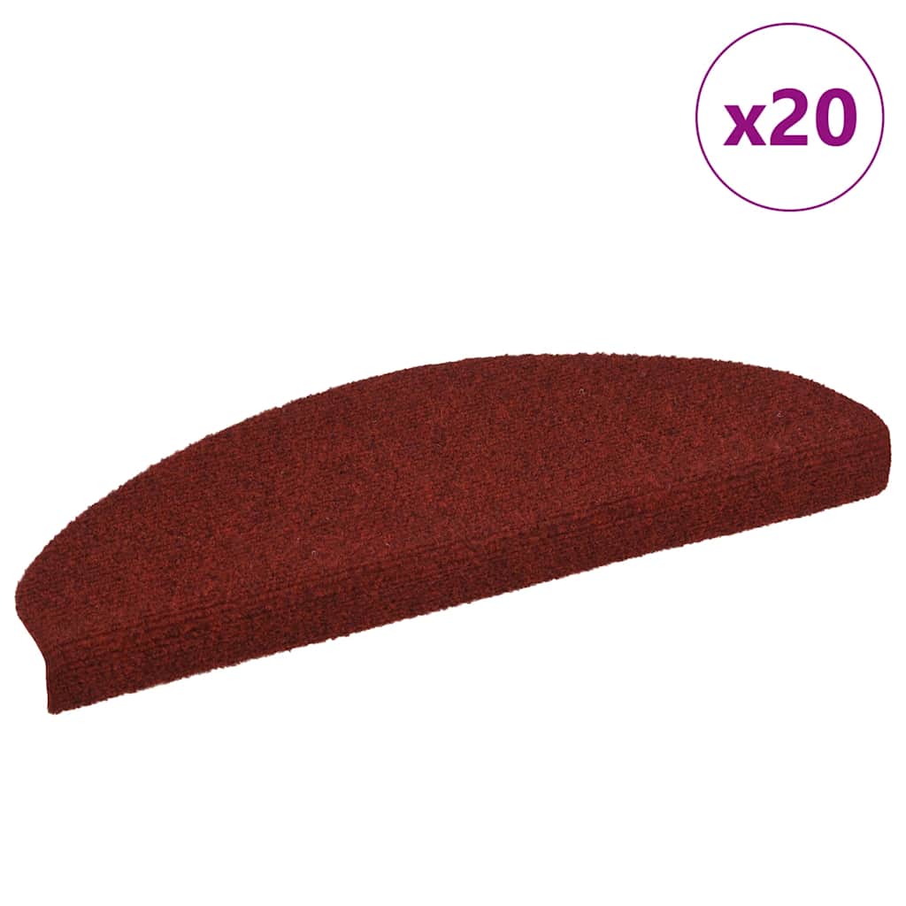 VidaXL Stufenmatten selbstklebend 20 Stück 65x21x4 cm weinrot halbrund groß