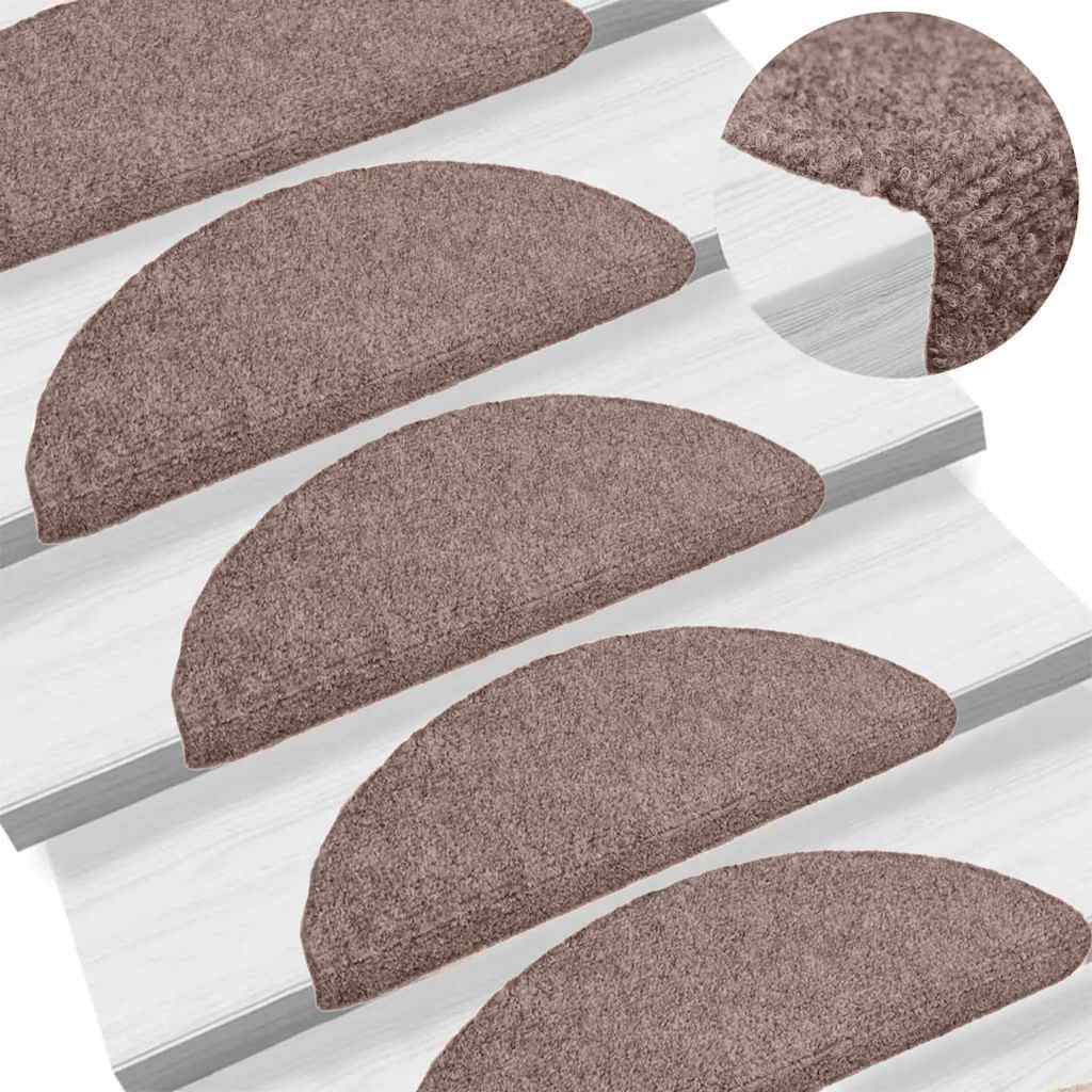 Vidaxx Stufenmatten selbstklebend 30 Stück 65x21x4 cm hellbraun halbrund groß