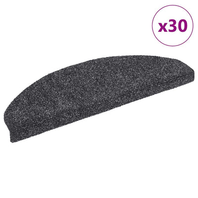 Vidaxx selbstklebende Stufenmatten 30 Stück 65x21x4 cm dunkelgrau halbrund groß