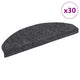 Vidaxx selbstklebende Stufenmatten 30 Stück 65x21x4 cm dunkelgrau halbrund groß