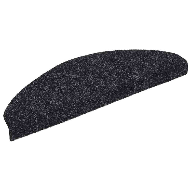 VidaXL Stufenmatten selbstklebend 30 Stück 65x21x4 cm schwarz halbrund groß