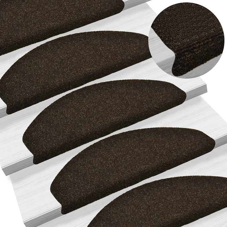 VidaXL Stufenmatten selbstklebend 30 Stück 65x21x4 cm dunkelbraun halbrund groß