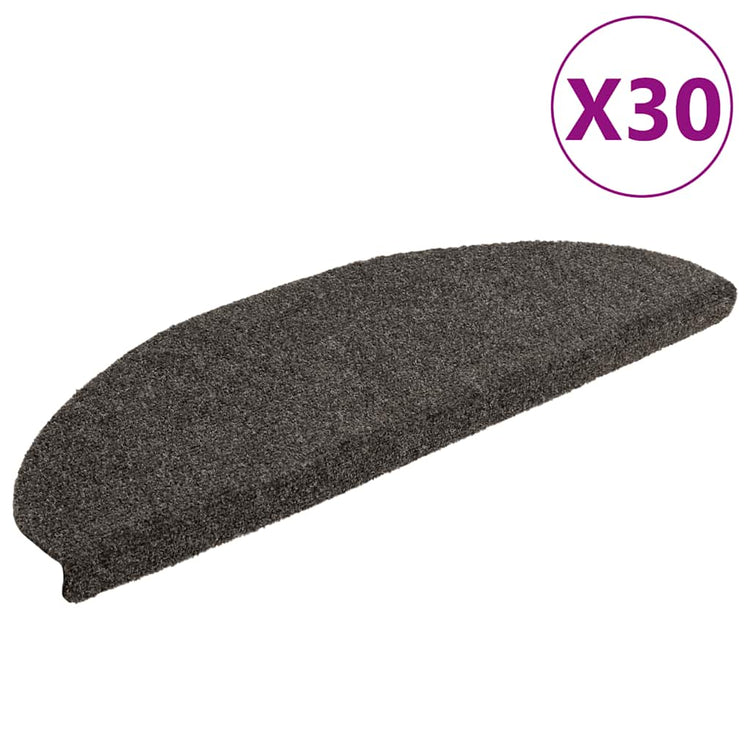 Vidaxx selbstklebende Stufenmatten 30 Stück 65x21x4 cm anthrazit halbrund groß