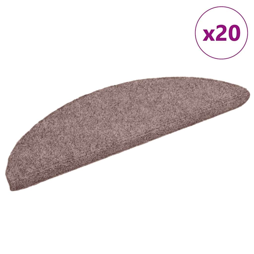 VidaXL Stufenmatten selbstklebend 20 Stück 56x17x3 cm hellbraun halbrund