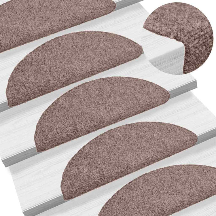 VidaXL Stufenmatten selbstklebend 20 Stück 56x17x3 cm hellbraun halbrund