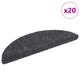 Vidaxx selbstklebende Stufenmatten 20 Stück 56x17x3 cm dunkelgrau halbrund