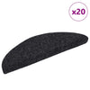 VidaXL Stufenmatten selbstklebend 20 Stück 56x17x3 cm schwarz halbrund