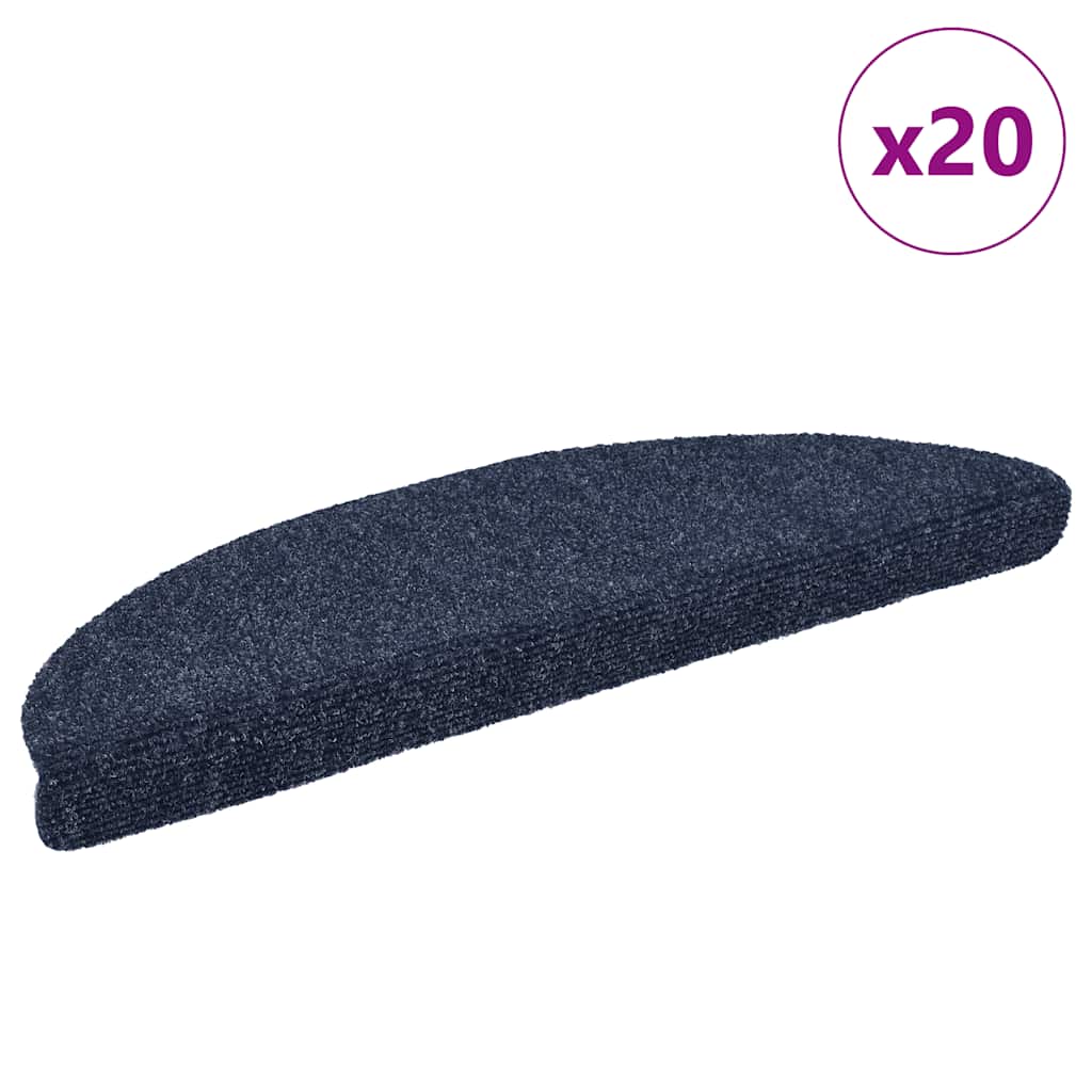 VidaXL Stufenmatten selbstklebend 20 Stück 56x17x3 cm blau halbrund