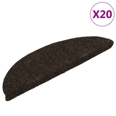 VidaXL Stufenmatten selbstklebend 20 Stück 56x17x3 cm dunkelbraun halbrund