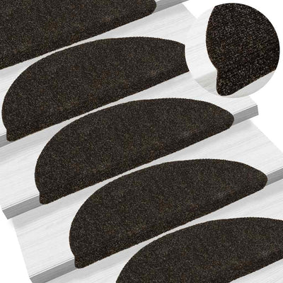 VidaXL Stufenmatten selbstklebend 20 Stück 56x17x3 cm dunkelbraun halbrund