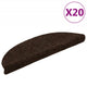 VidaXL Stufenmatten selbstklebend 20 Stück 56x17x3 cm braun halbrund