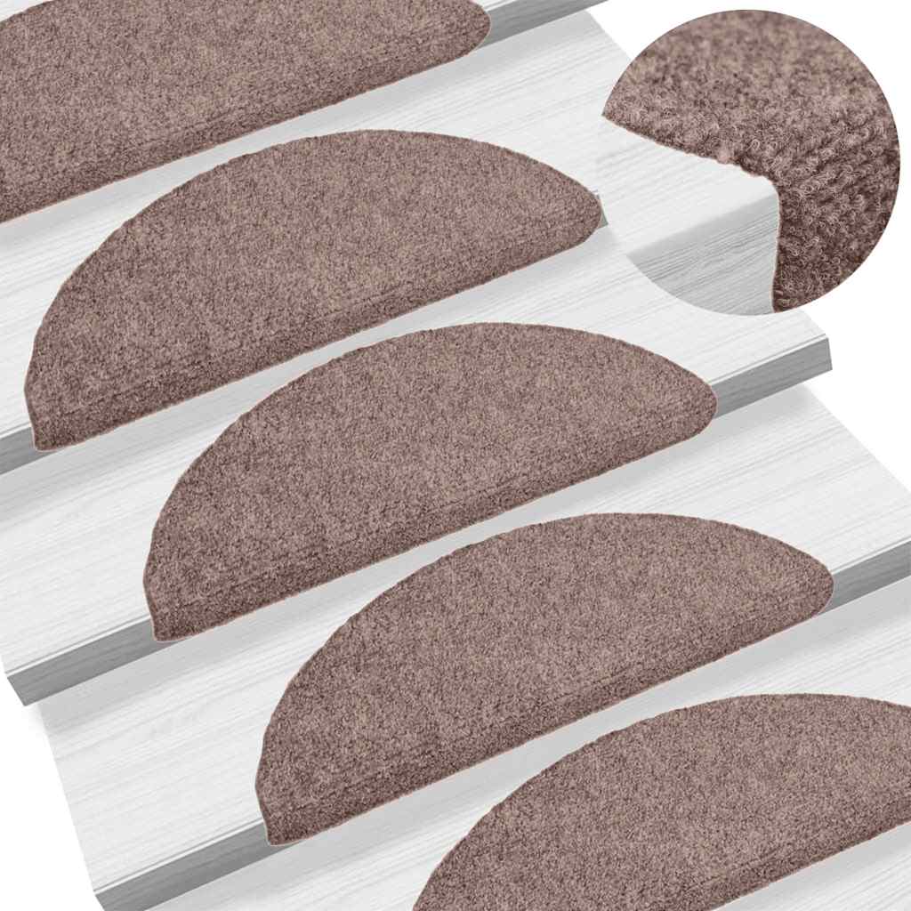 VidaXL Stufenmatten selbstklebend 30 Stück 56x17x3 cm hellbraun halbrund