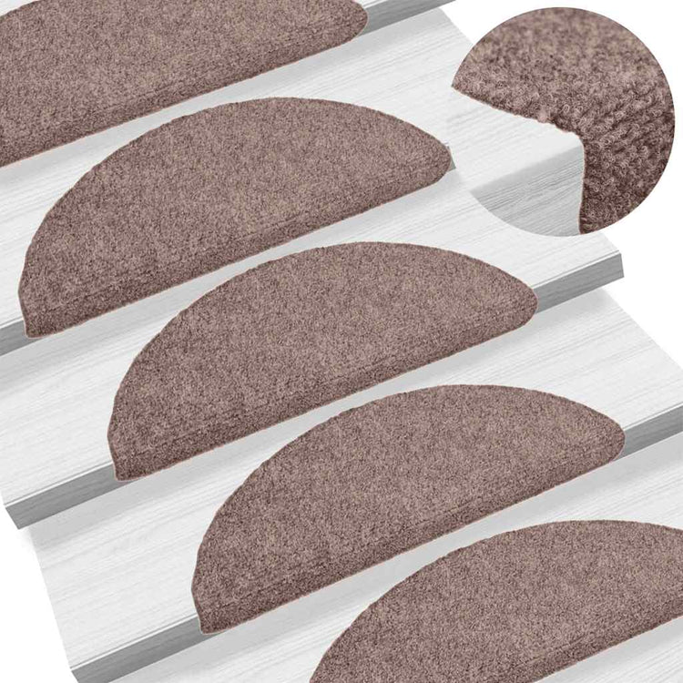 VidaXL Stufenmatten selbstklebend 30 Stück 56x17x3 cm hellbraun halbrund