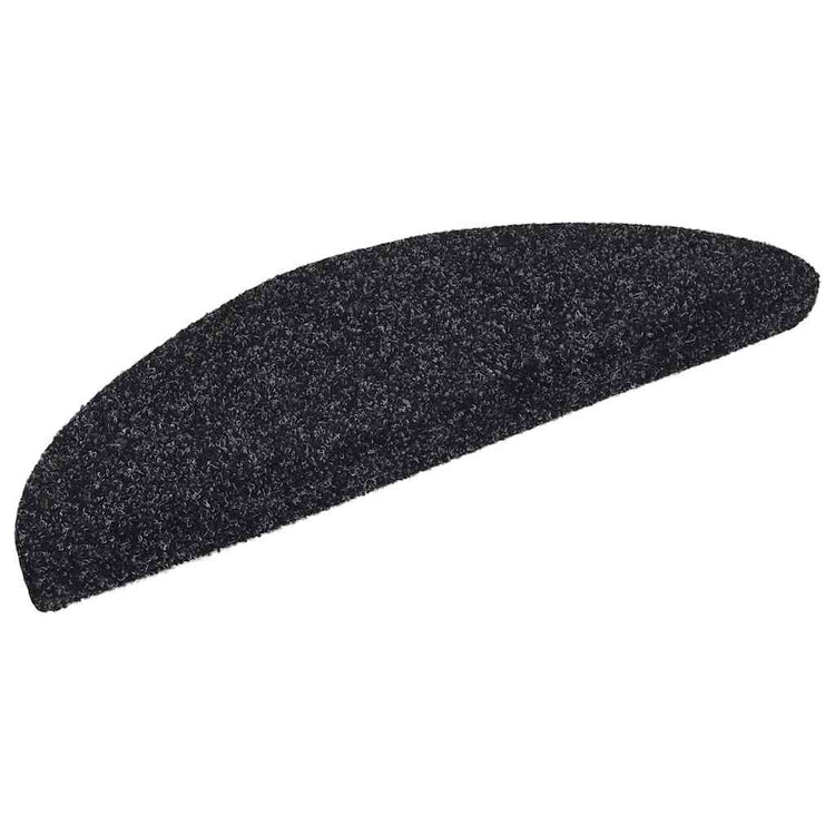 VidaXL Stufenmatten selbstklebend 30 Stück 56x17x3 cm schwarz halbrund
