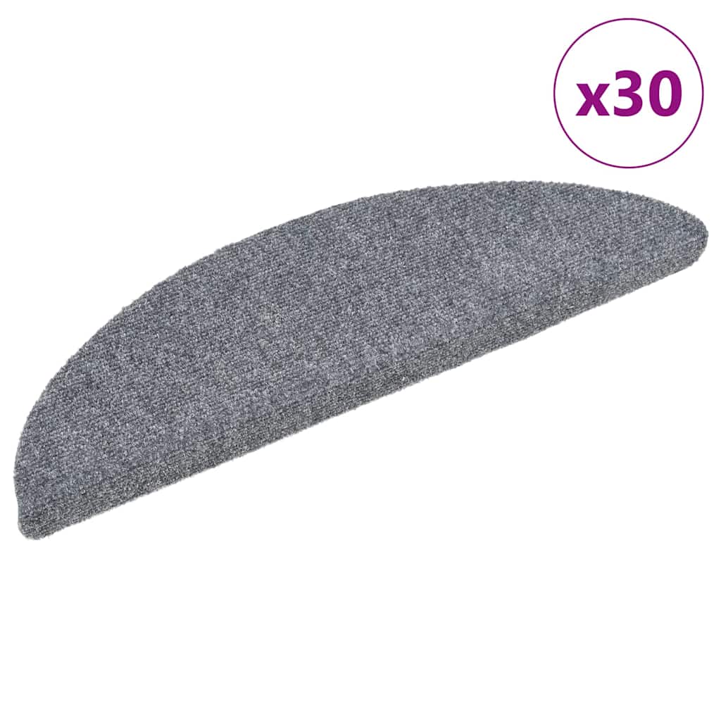 Vidaxx selbstklebende Stufenmatten 30 Stück 56x17x3 cm hellgrau halbrund