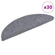 Vidaxx selbstklebende Stufenmatten 30 Stück 56x17x3 cm hellgrau halbrund
