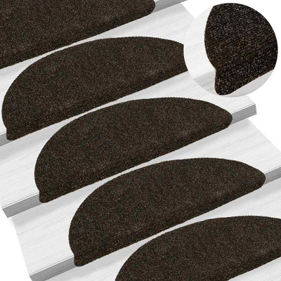 VidaXL Stufenmatten selbstklebend 30 Stück 56x17x3 cm dunkelbraun halbrund