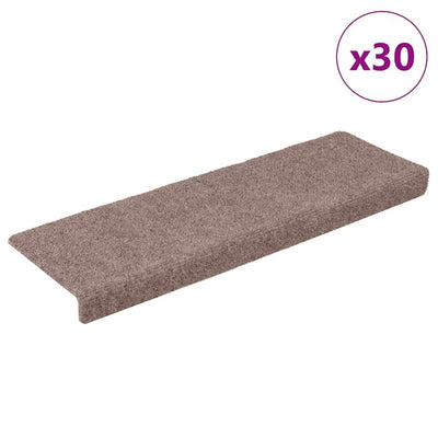 Vidaxx selbstklebende Stufenmatten 30 Stück 65x21x4 cm Creme mit rechteckigem Rand