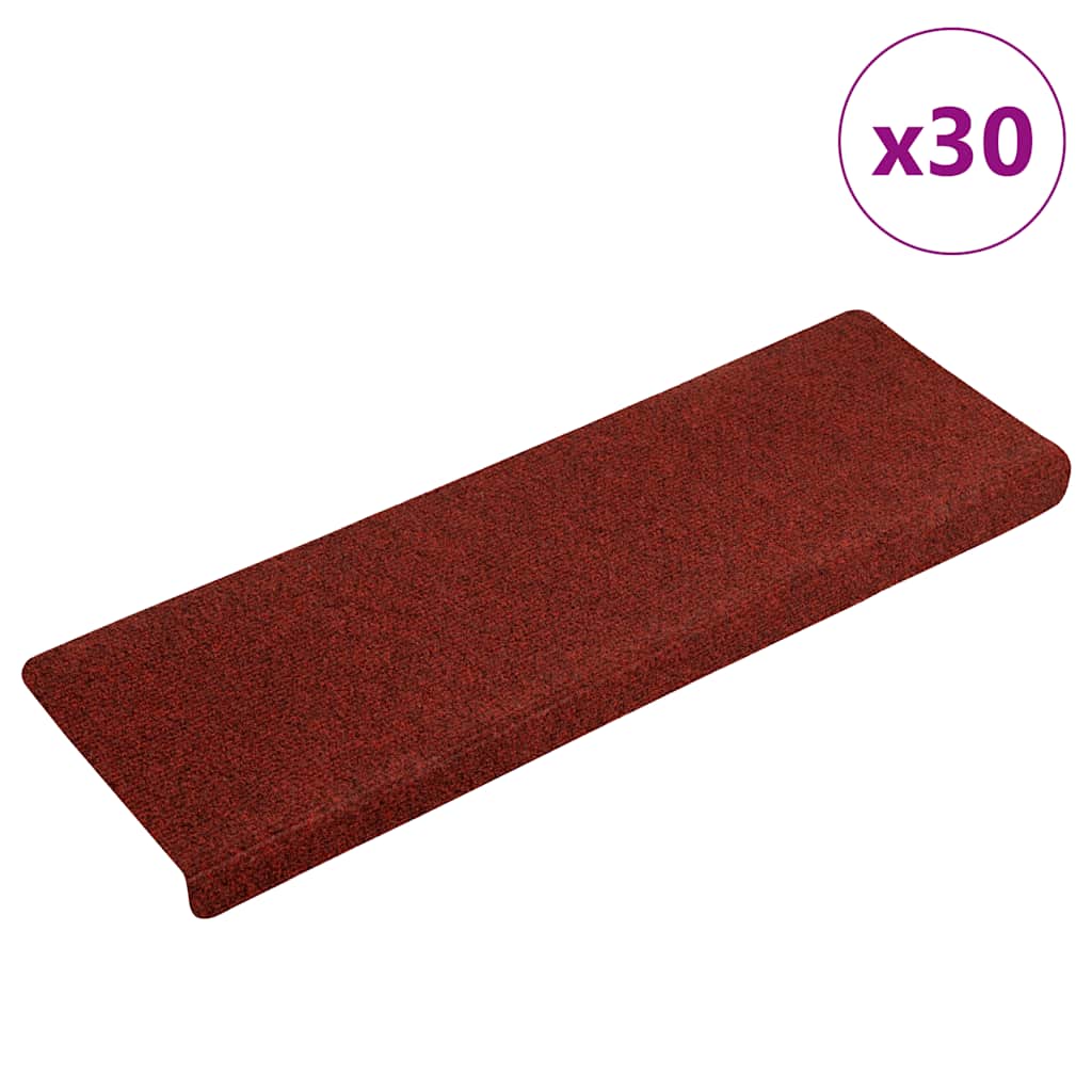 VidaXL Stufenmatten selbstklebend 30 Stück 65x21x4 cm weinrot rechteckiger Rand