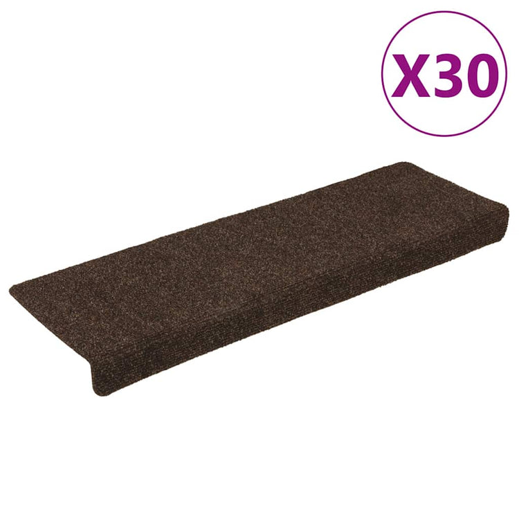 VidaXL Stufenmatten selbstklebend 30 Stück 65x21x4 cm braun rechteckiger Rand