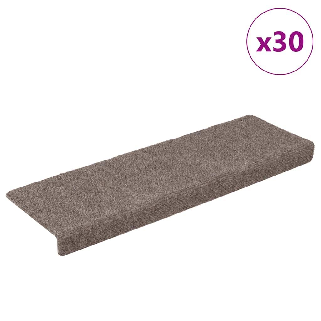 VidaXL Stufenmatten selbstklebend 30 Stück 65x21x4 cm beige rechteckiger Rand
