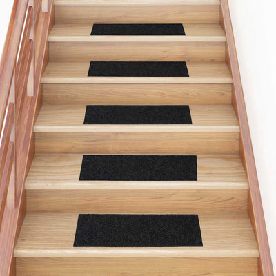 VidaXL Stufenmatten selbstklebend 30 Stück 60x25 cm schwarz rechteckig