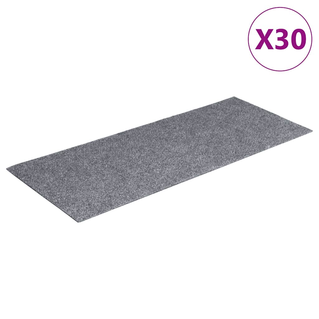 VidaXL Stufenmatten selbstklebend 30 Stück 60x25 cm hellgrau rechteckig