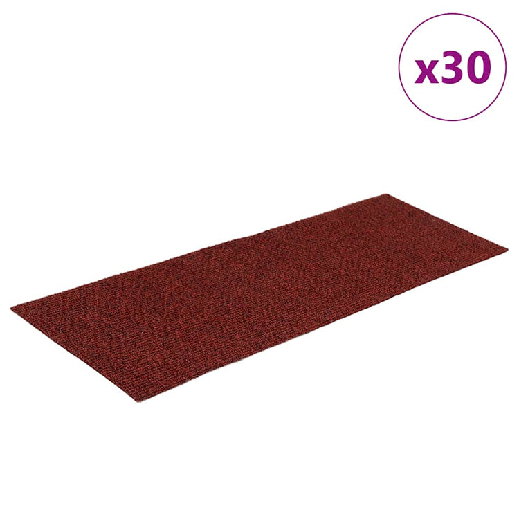 VidaXL Stufenmatten selbstklebend 30 Stück 60x25 cm weinrot rechteckig